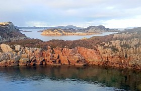 Red granite outcrop Balfours Bay