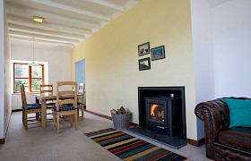 view of bunkrooms dining area from sitting room