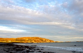 Sunset catches the rocks at Ardalanish Beach